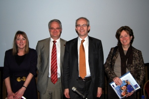 ICS Prof Juliet Lodge, Dr Richard Corbett, MEP Labour, Diana Wallis, MEP Liberal Democrat and Mark Green, Honorary German Consul at the Conference "You and the future of democracy in the EU"